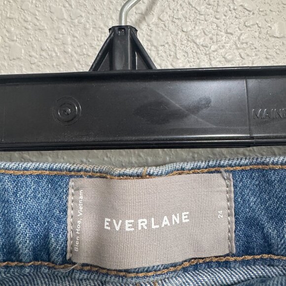 Everlane Fringe Raw Denim Mini Cutoff Jean Skirt Size 24 - Picture 4 of 7